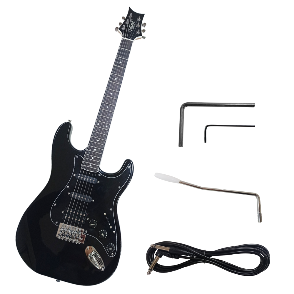 VZ-YSASF-40A GUITARRA ELECTRICA COLOR NEGRO 2 PASTILLAS SIMPLES Y 1